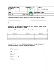 English Worksheet: test 