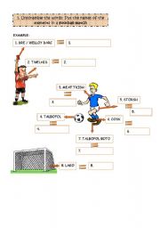 English worksheet: Football Match!