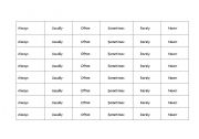 English worksheet: Frequency words