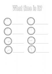 English Worksheet: Clock