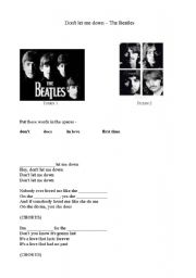 English worksheet: dont let me down - beatles