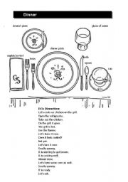 English Worksheet: Dinner table
