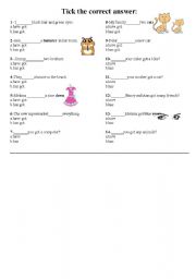 English Worksheet: Have got/ Has got