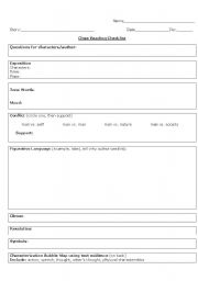 English Worksheet: Close Reading