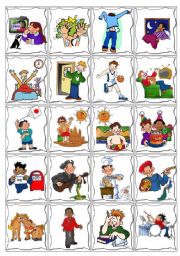 English Worksheet: Daily Routine Cards Game