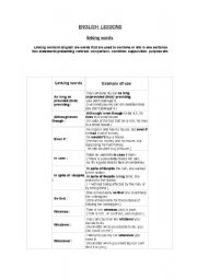 English worksheet: Linking Words