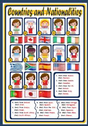 COUNTRIES AND NATIONALITIES - POSTER