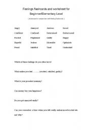 English worksheet: Feelings Worksheet