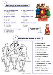 English Worksheet: Alvin and the chipmunks - video activities
