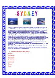 Sydney, reading comprehension