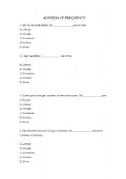 English Worksheet: adverbs of frequency worksheet