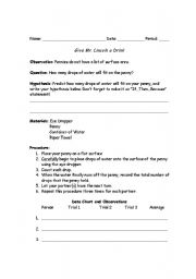 English worksheet: Give Mr. Lincoln a Drink: Volume Lab