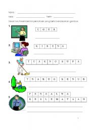 English Worksheet: Match Exercise