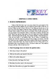 English Worksheet: Greetings