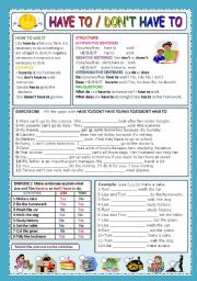 Must or Have to? - ESL worksheet by Nuria08