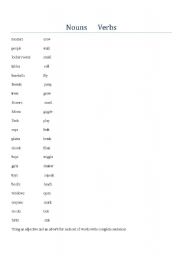 English worksheet: Noun, Adjective, Verb, Adverb practice
