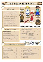English Worksheet: 1 of 2 LISTENING COMPREHENSION - The Detective Club - 100 min