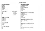 English worksheet: Class Survey