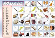 English Worksheet: MUSIC: MUSICAL INSTRUMENTS
