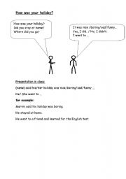 English Worksheet: transparancy: How was your holiday?