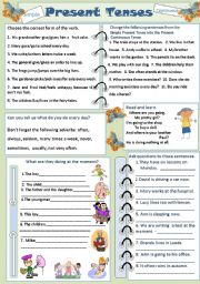 English Worksheet: Present Tenses (Simple and Continuous)