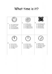 English worksheet: What Time is it?