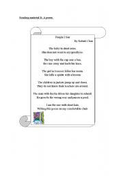 English Worksheet: Poem