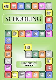 Schooling - boardgame or pairwork (34 questions for discussion)