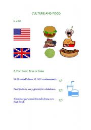 English worksheet: Food and culture