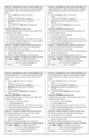 English Worksheet: cases of pronouns