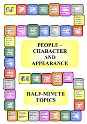 English Worksheet: People - appearance and character - boardgame (editable, B/W)
