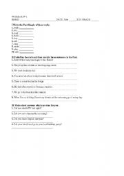 English worksheet: PAST-TIME