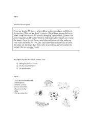 English Worksheet: Reading about family members
