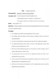 English Worksheet: finding an apartment lesson plan