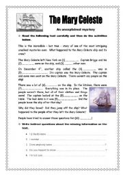 The Mary Celeste - 2 pages + key