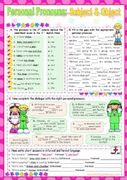 Personal Pronouns   -   Subject and Object