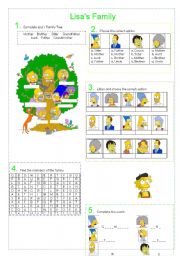English Worksheet: Lisa`s family. The Simpson`s
