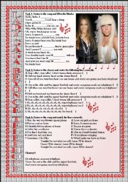 LADY GAGA and BEYONC Telephone LISTENING song-based activity (FULLY EDITABLE AND KEY INCLUDED!!!)