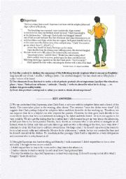 English Worksheet: Supermans private portrait - reading + writing about his personality - includes KEY ANSWERS