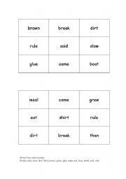 English worksheet: mixed long vowel bingo