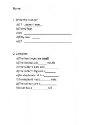 English worksheet: Test for elementaries