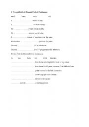 English worksheet: compare tenses