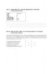 English worksheet: general information