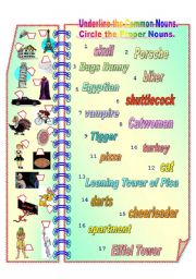 Proper and Common Nouns 2 ** fully editable with answer key