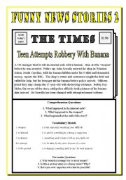 Funny News Stories 2 - Teen Attempts Robbery with Banana!