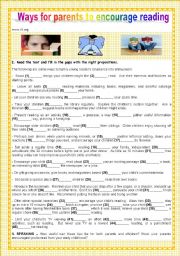 English Worksheet: BACK TO SCHOOL - WAYS FOR PARENTS TO ENCOURAGE READING