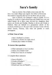 English Worksheet: Family for beginners