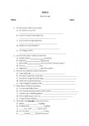 English Worksheet: test - to be, have got