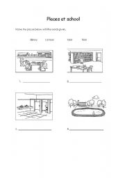 English worksheet: places at school