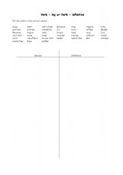 English worksheet: Verbs that take Gerund or Infinitive